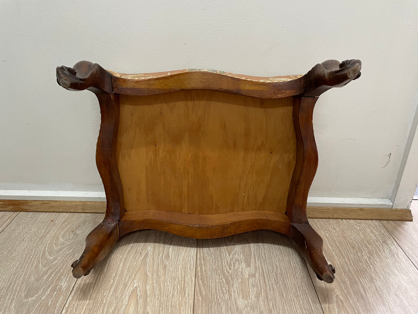 Victorian Walnut Upholstered Footstool