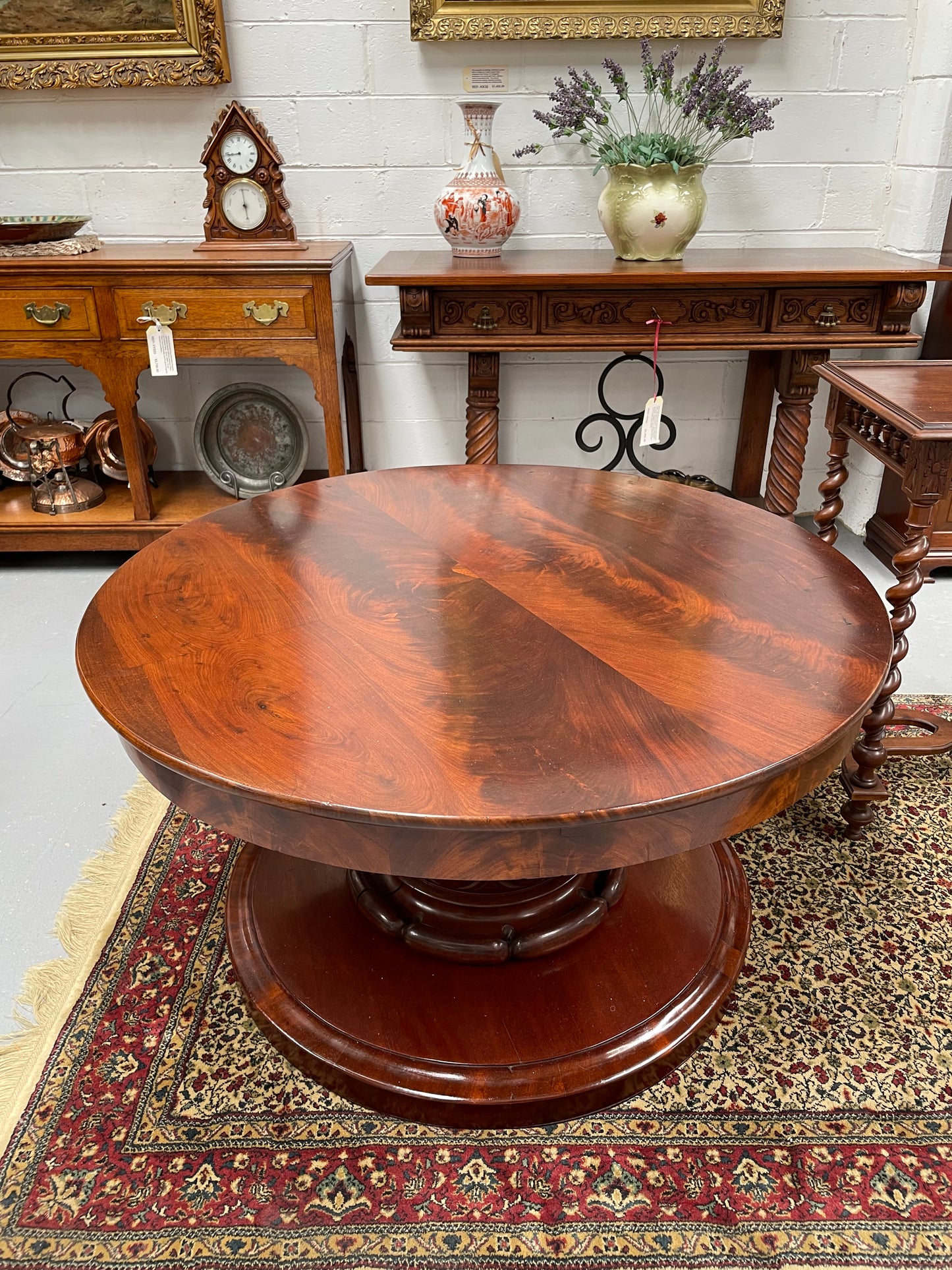 Victorian Flame Mahogany Circular Coffee Table