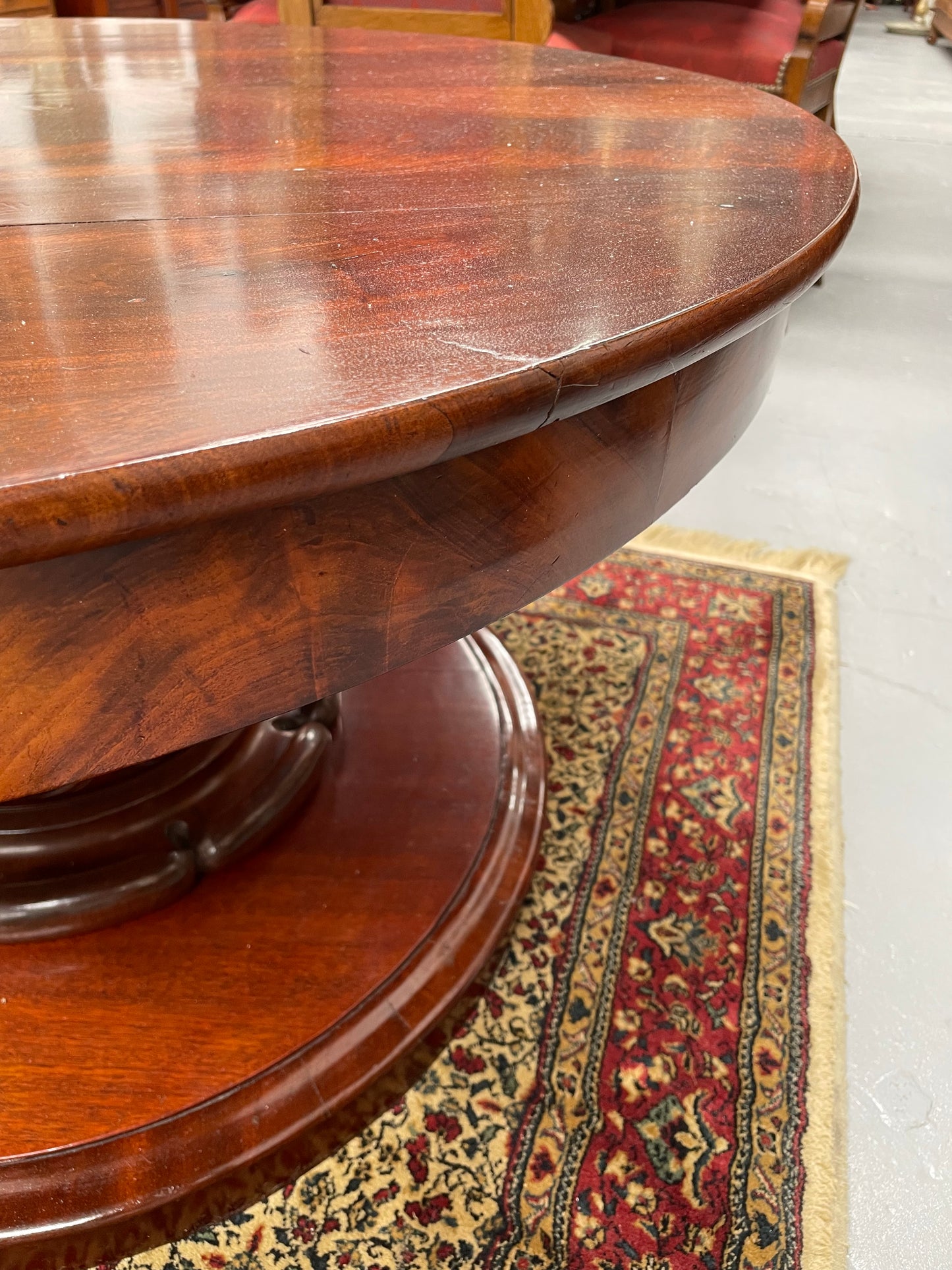 Victorian Flame Mahogany Circular Coffee Table