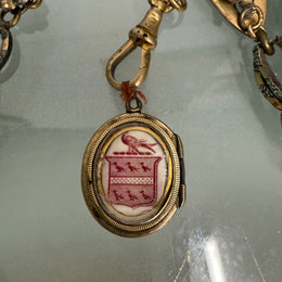 Victorian Silver & Gilt Metal Chatelaine with Attachments