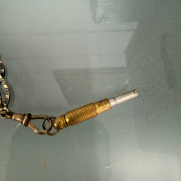 Victorian Silver & Gilt Metal Chatelaine with Attachments