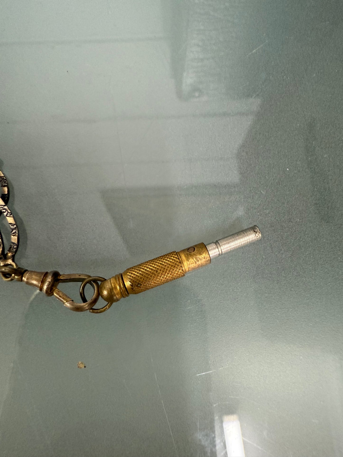 Victorian Silver & Gilt Metal Chatelaine with Attachments