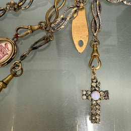 Victorian Silver & Gilt Metal Chatelaine with Attachments