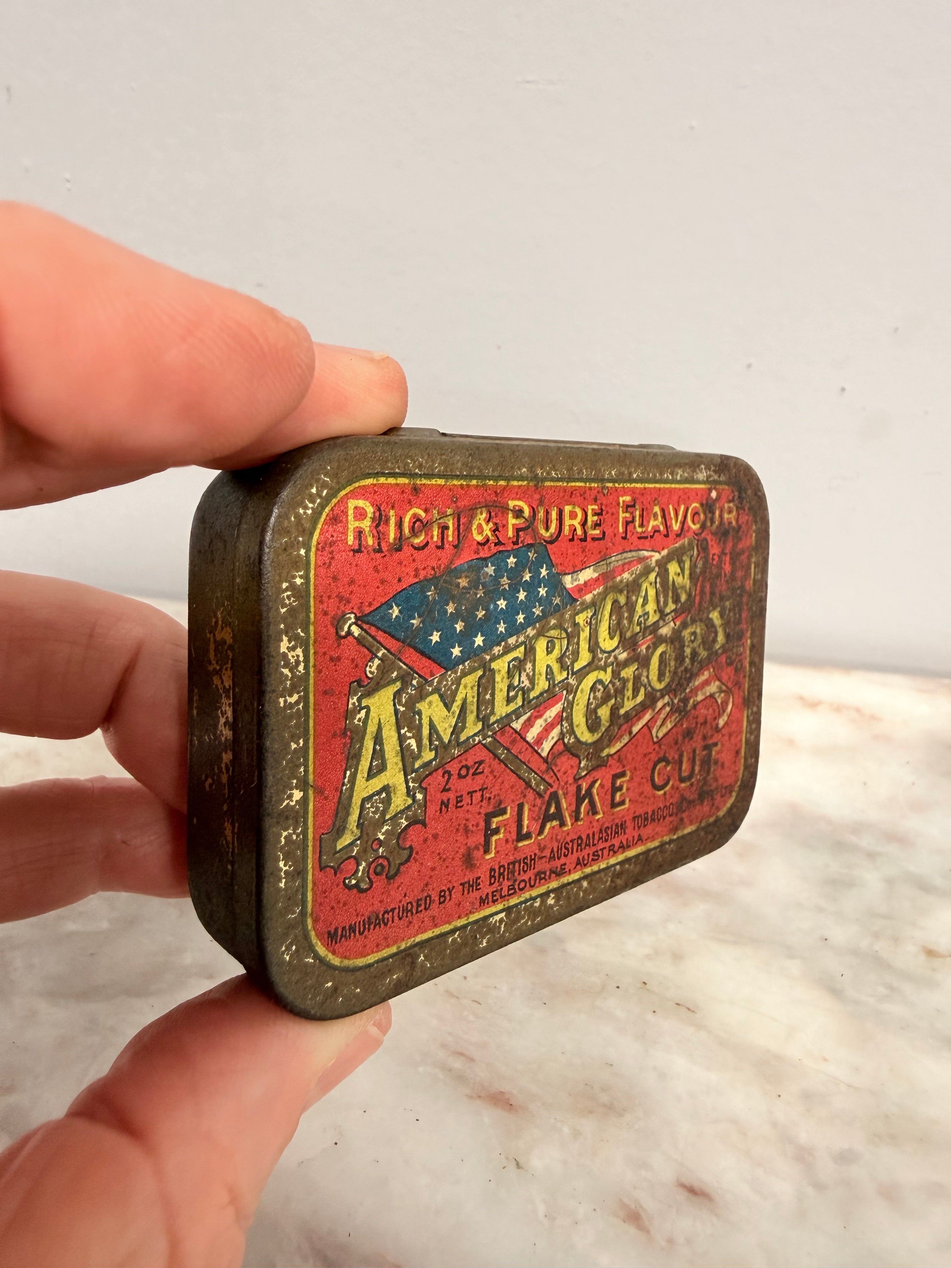 Early Australian "American Glory Flake Cut" Tobacco Tin | Antique & Vintage | Moonee Ponds Antiques | Australia Wide Delivery