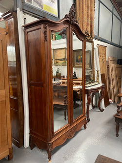 French Walnut Louis XV Style Two Mirrored Door Armoire | Antique & Vintage | Moonee Ponds Antiques | Australia Wide Delivery