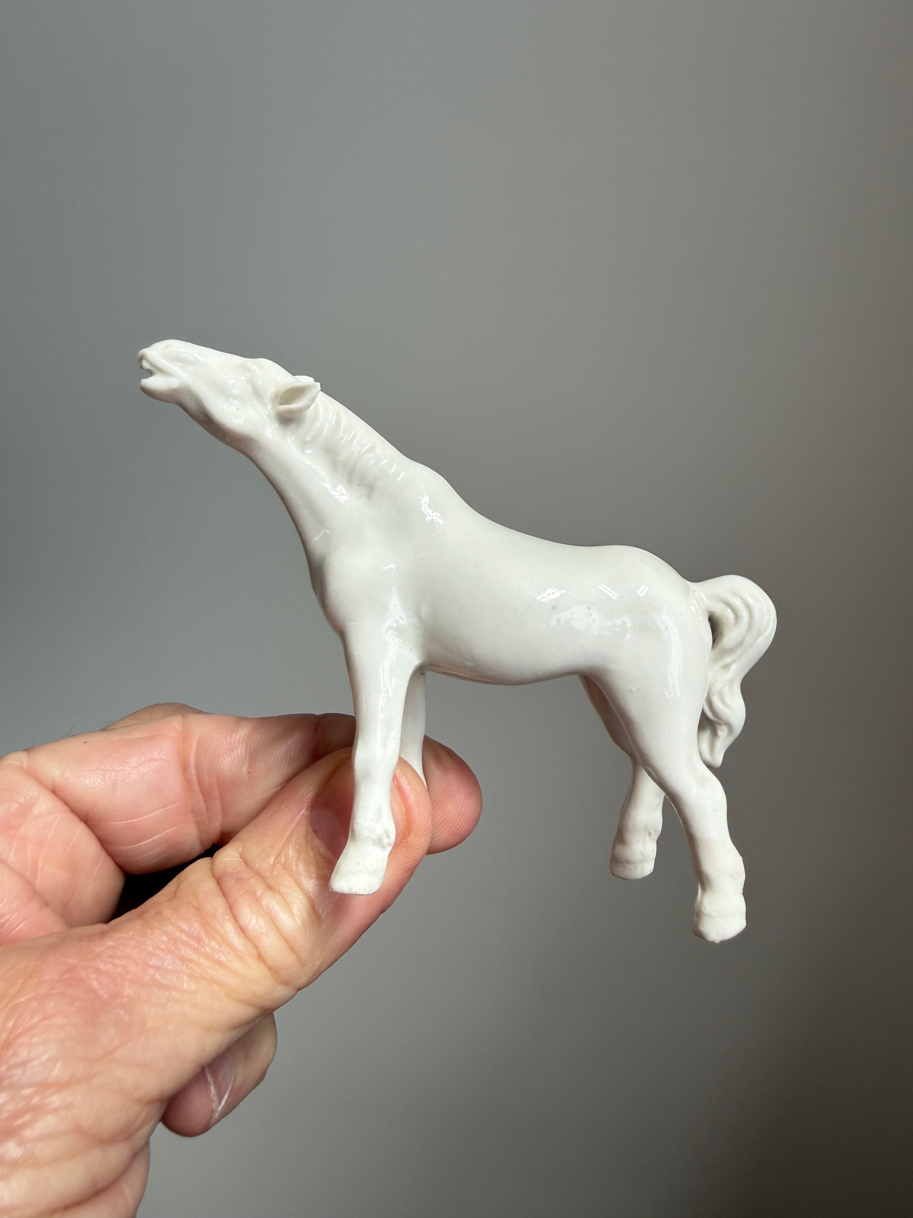 Vintage Set of Five Blanc de Chine Horse Figurines
