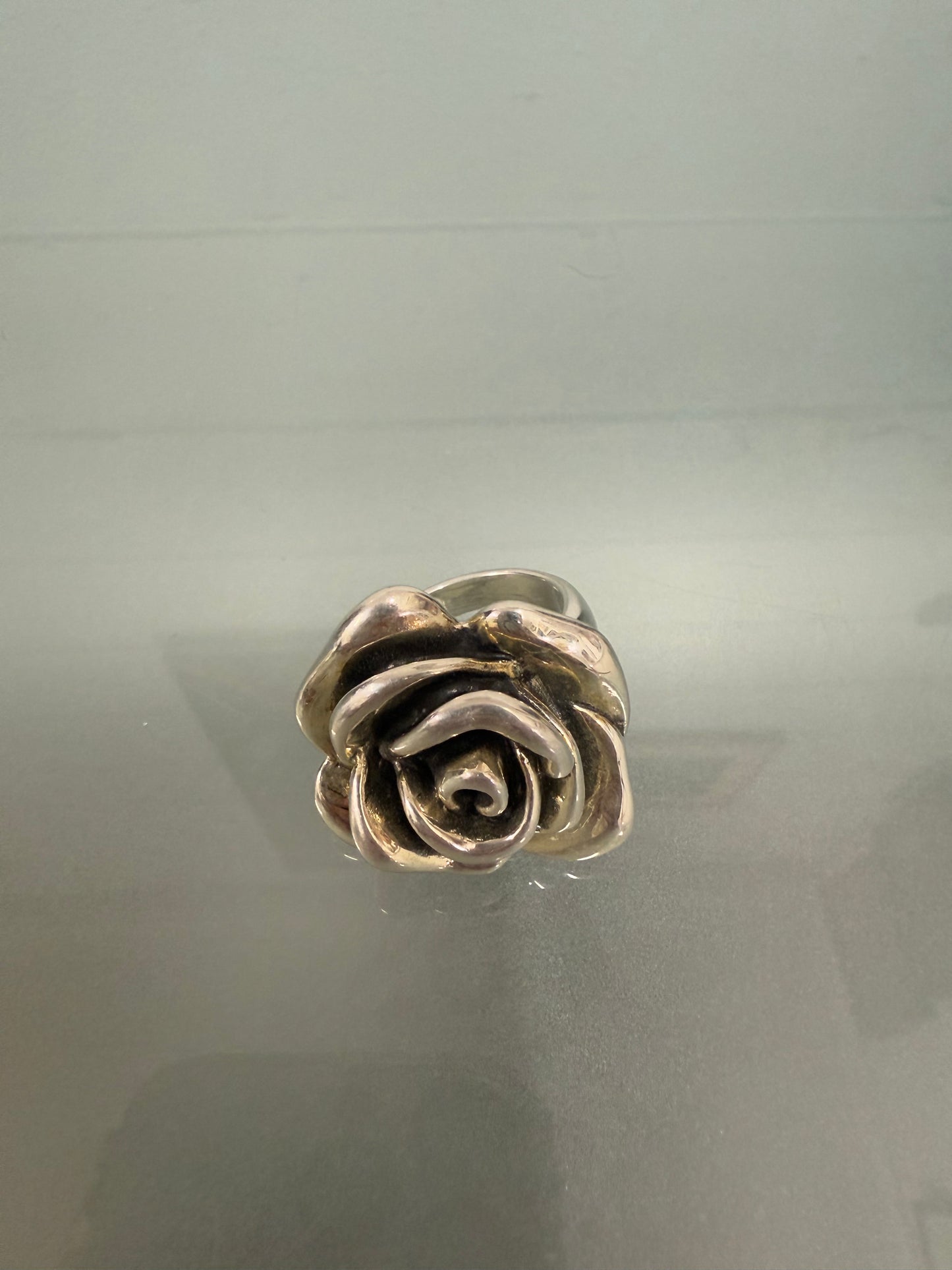 Sterling Silver Large Rose Ring