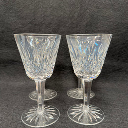Set of Four Vintage Waterford Crystal Wine Glasses With Lismore Pattern
