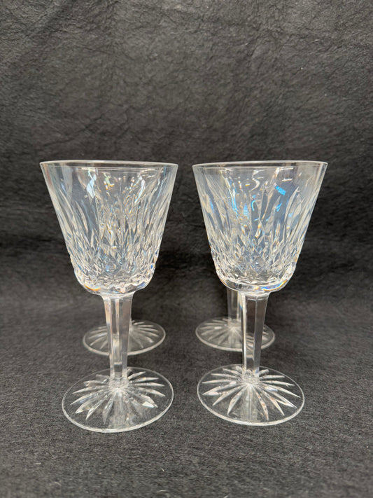 Set of Four Vintage Waterford Crystal Wine Glasses With Lismore Pattern