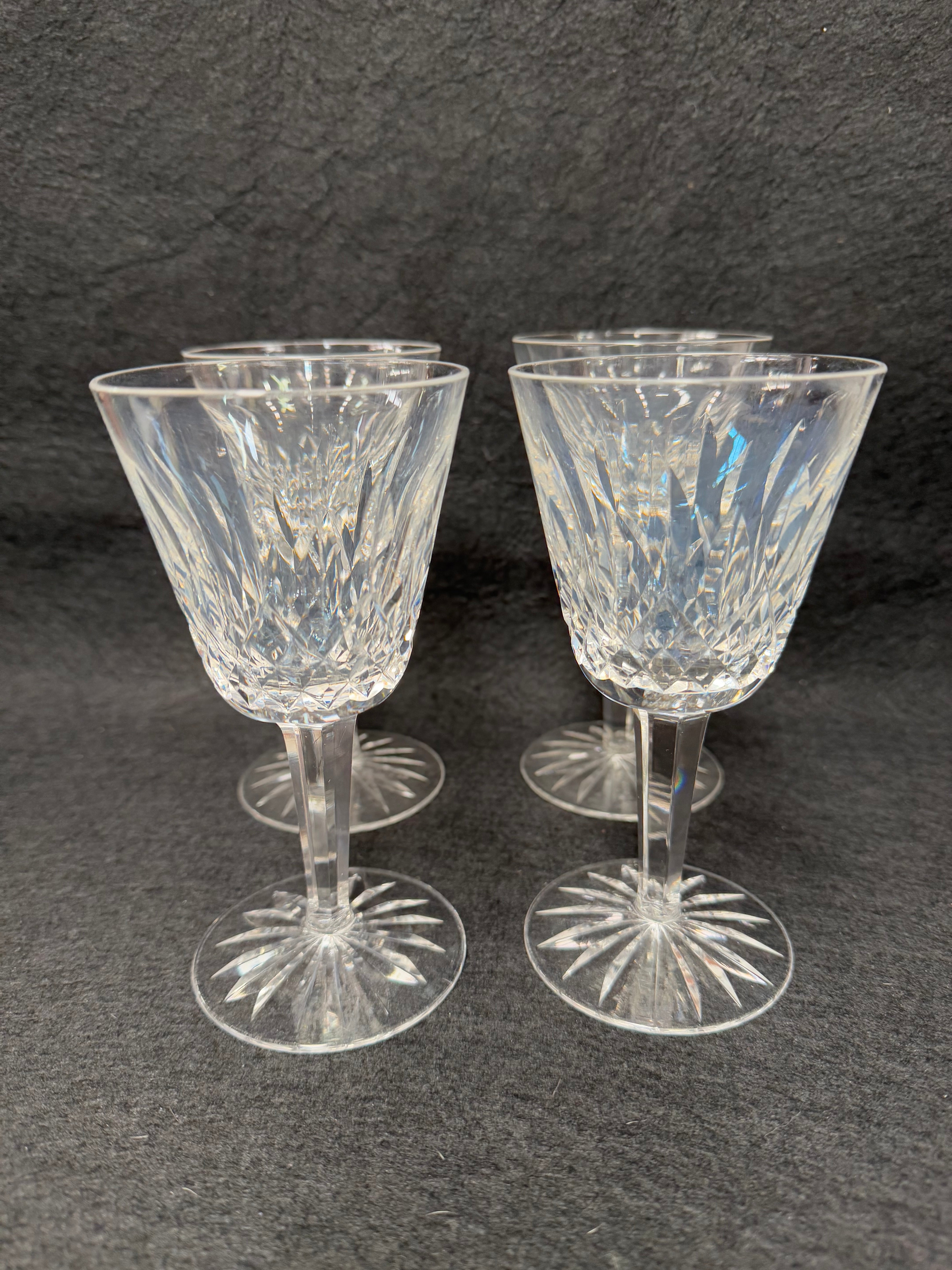 Set of Four Vintage Waterford Crystal Wine Glasses With Lismore Pattern | Antique & Vintage | Moonee Ponds Antiques | Australia Wide