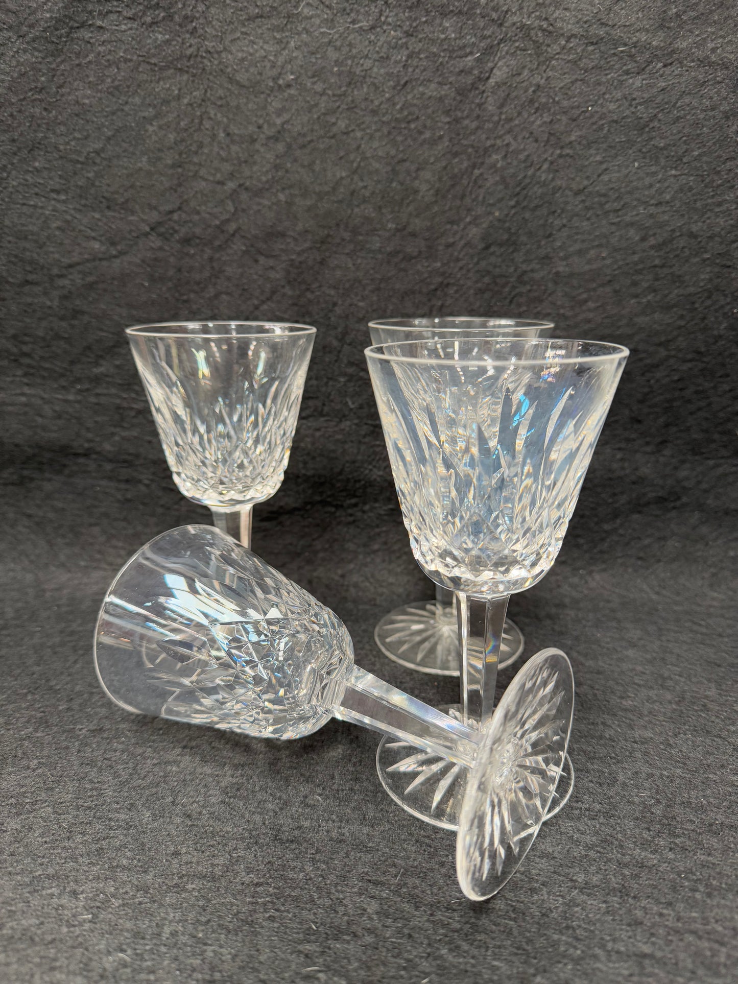 Set of Four Vintage Waterford Crystal Wine Glasses With Lismore Pattern