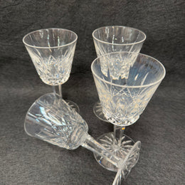 Set of Four Vintage Waterford Crystal Wine Glasses With Lismore Pattern