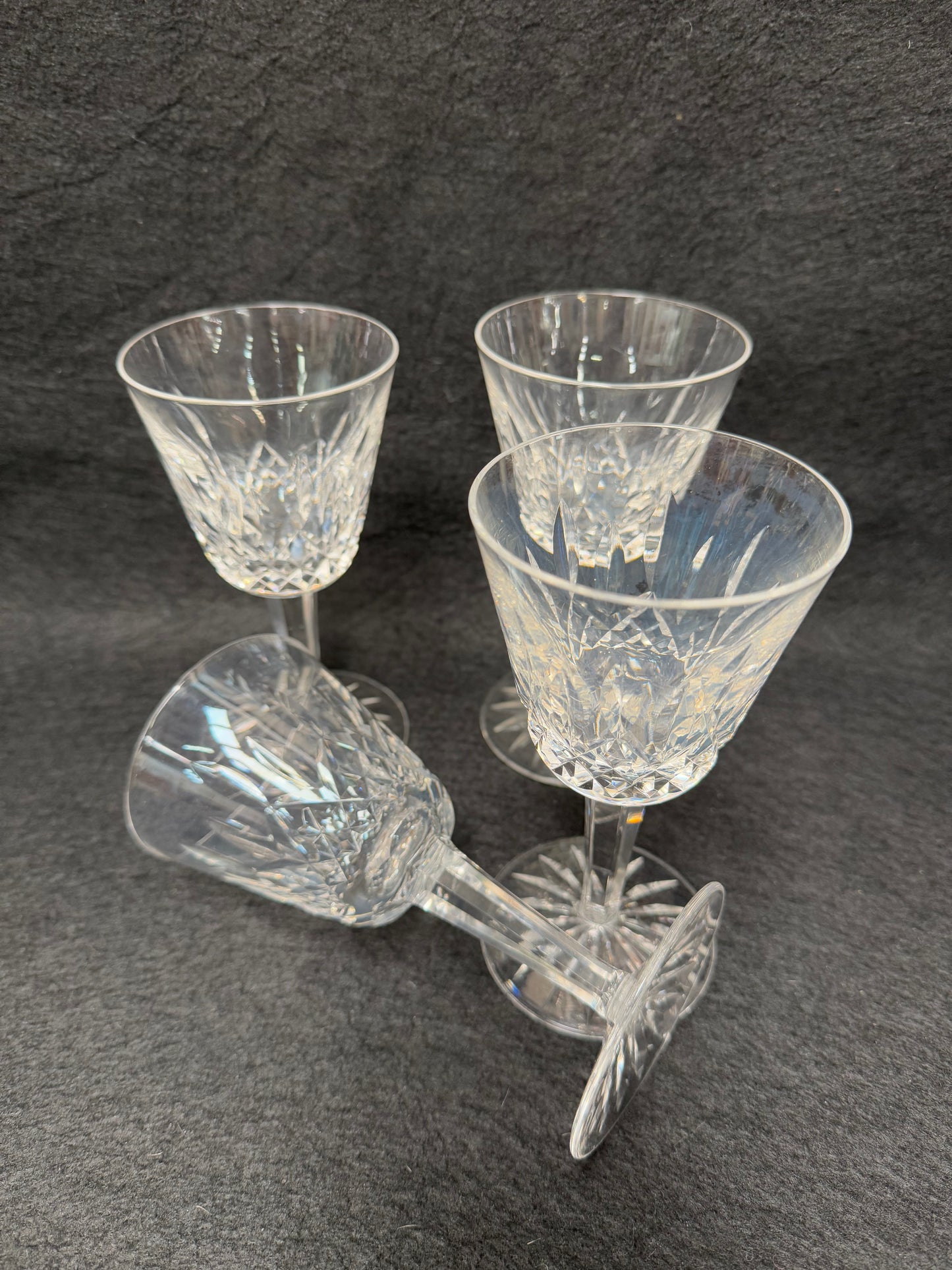 Set of Four Vintage Waterford Crystal Wine Glasses With Lismore Pattern