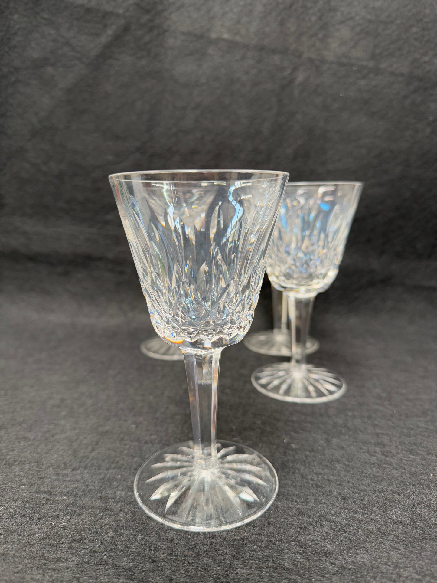 Set of Four Vintage Waterford Crystal Wine Glasses With Lismore Pattern