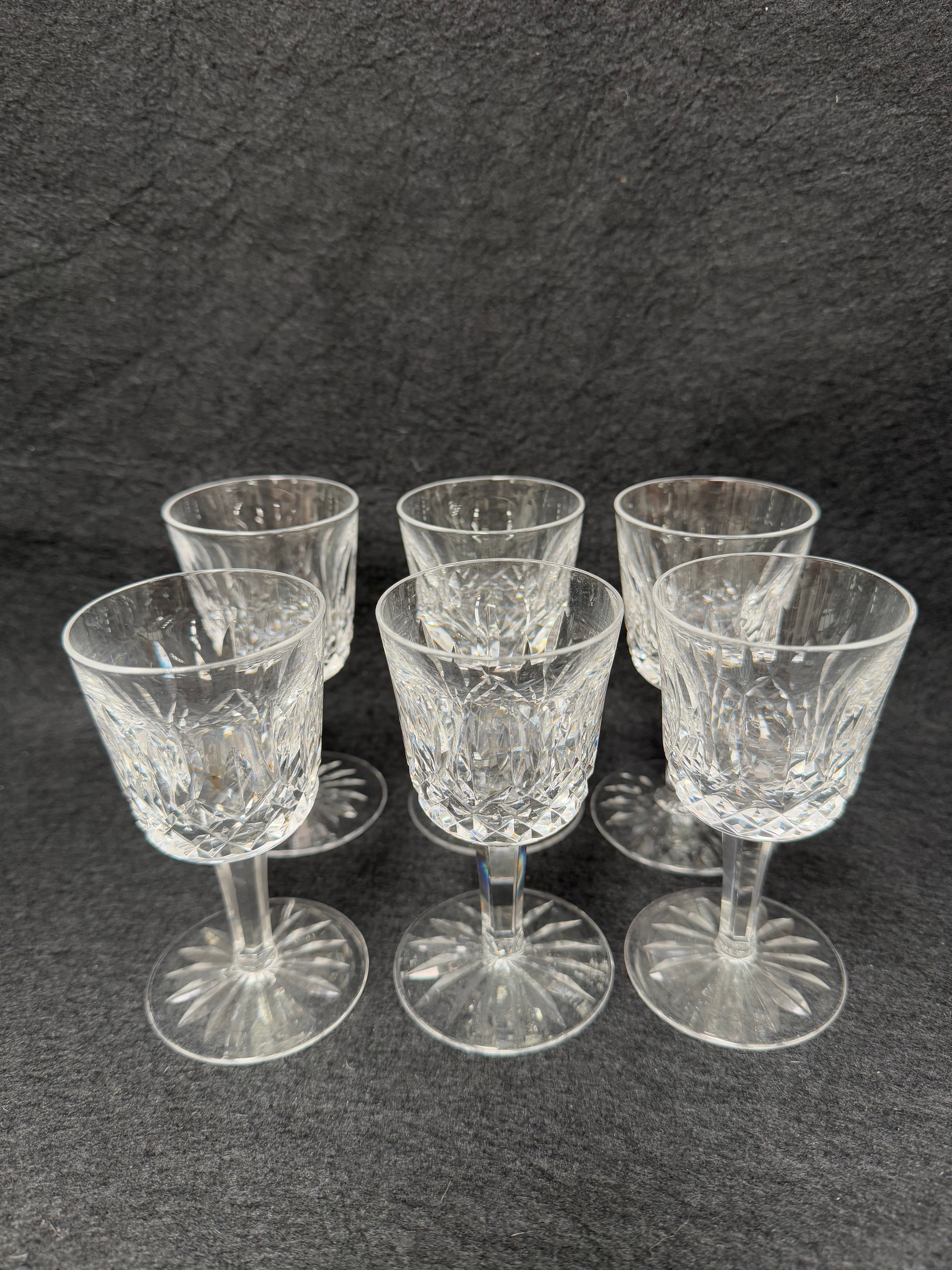 Set of Six Vintage Waterford Crystal Wine Glasses With Lismore Pattern | Antique & Vintage | Moonee Ponds Antiques | Australia Wide