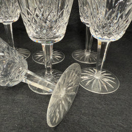 Set of Six Vintage Waterford Crystal Wine Glasses With Lismore Pattern
