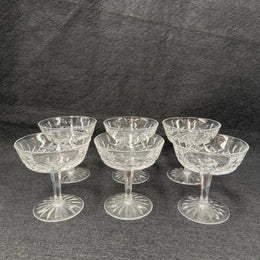 Set of 6 Vintage Waterford Crystal Champagne Glasses With Lismore Pattern