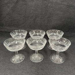 Set of 6 Vintage Waterford Crystal Champagne Glasses With Lismore Pattern
