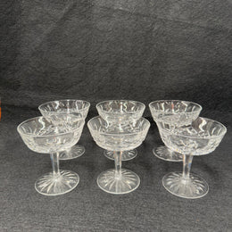 Set of 6 Vintage Waterford Crystal Champagne Glasses With Lismore Pattern