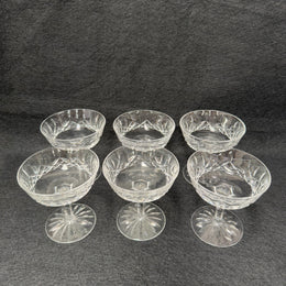 Set of 6 Vintage Waterford Crystal Champagne Glasses With Lismore Pattern