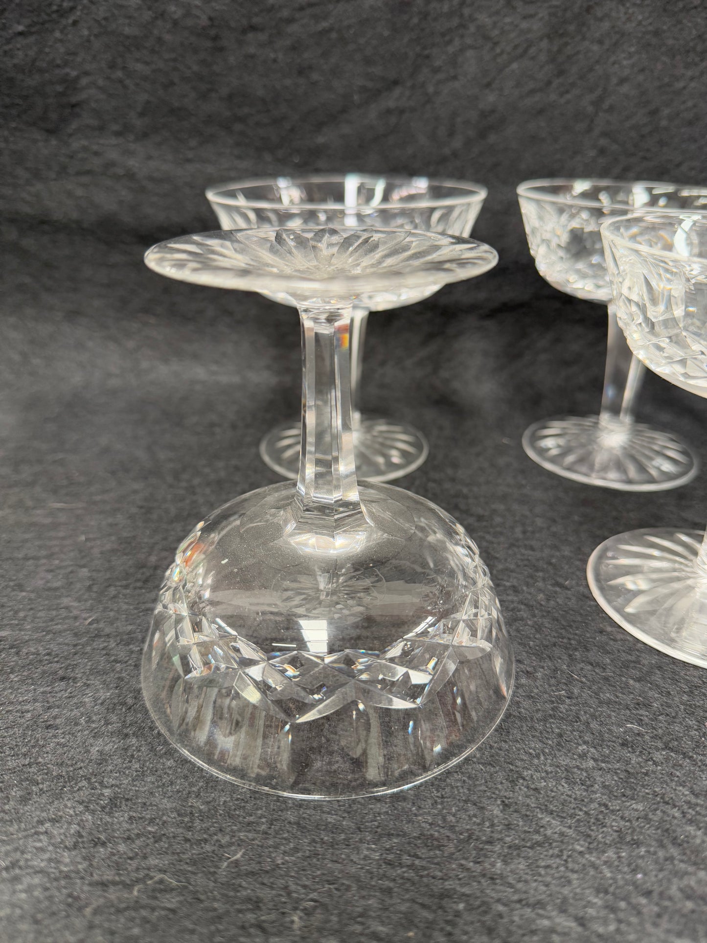Set of 6 Vintage Waterford Crystal Champagne Glasses With Lismore Pattern