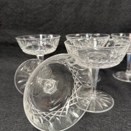 Set of 6 Vintage Waterford Crystal Champagne Glasses With Lismore Pattern