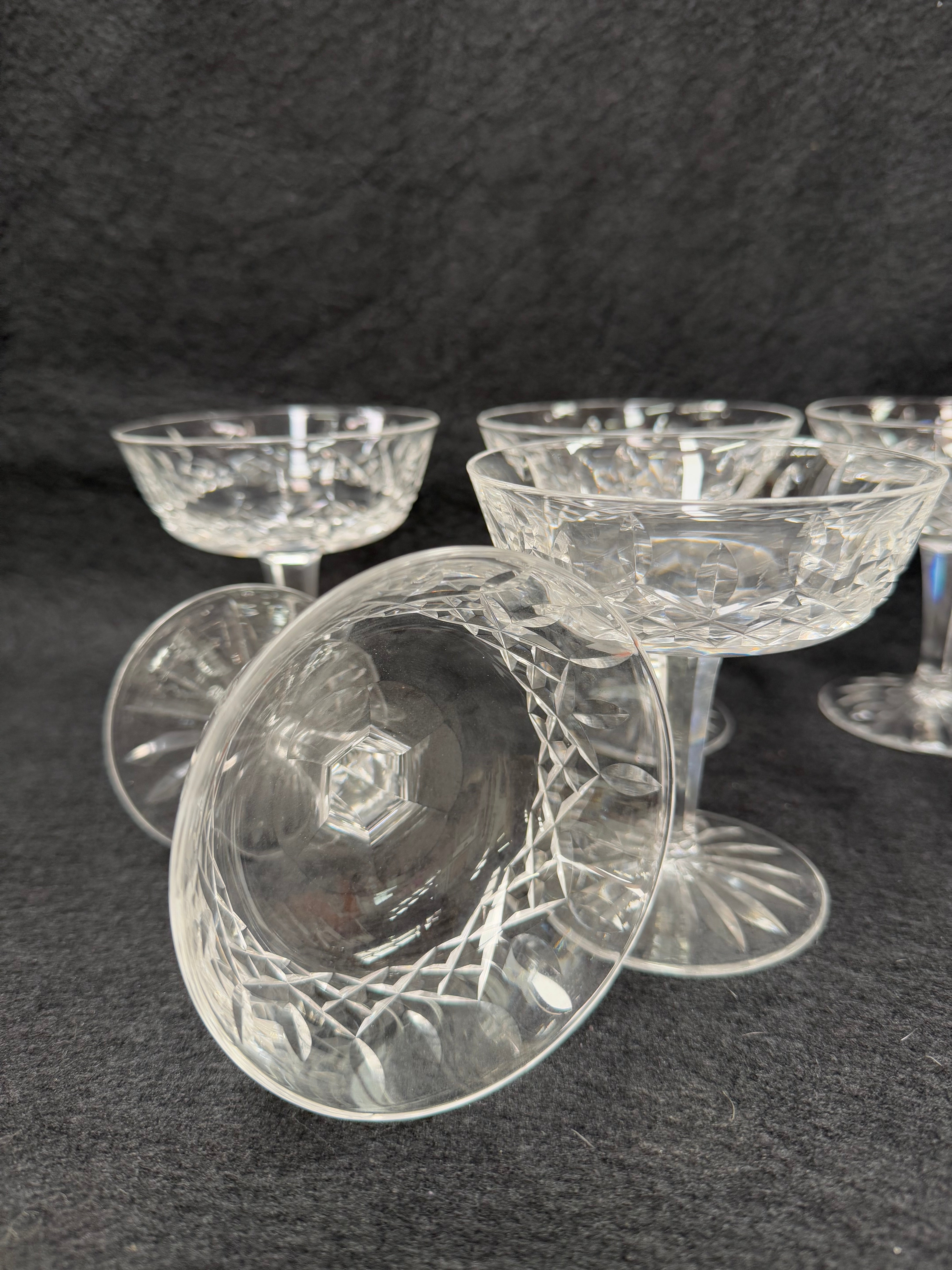 Set of 6 Vintage Waterford Crystal Champagne Glasses With Lismore Pattern | Antique & Vintage | Moonee Ponds Antiques | Australia Wide