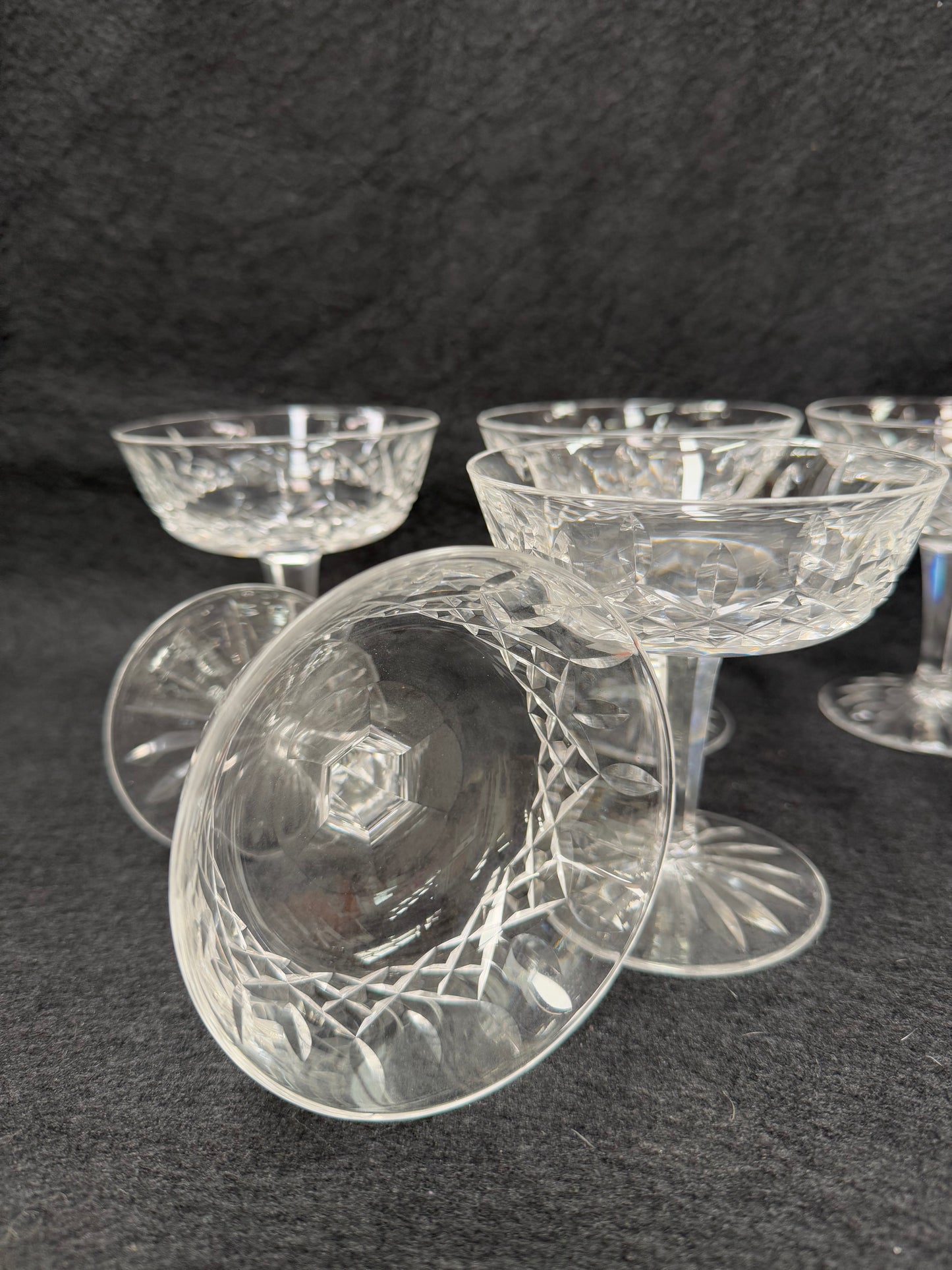 Set of 6 Vintage Waterford Crystal Champagne Glasses With Lismore Pattern