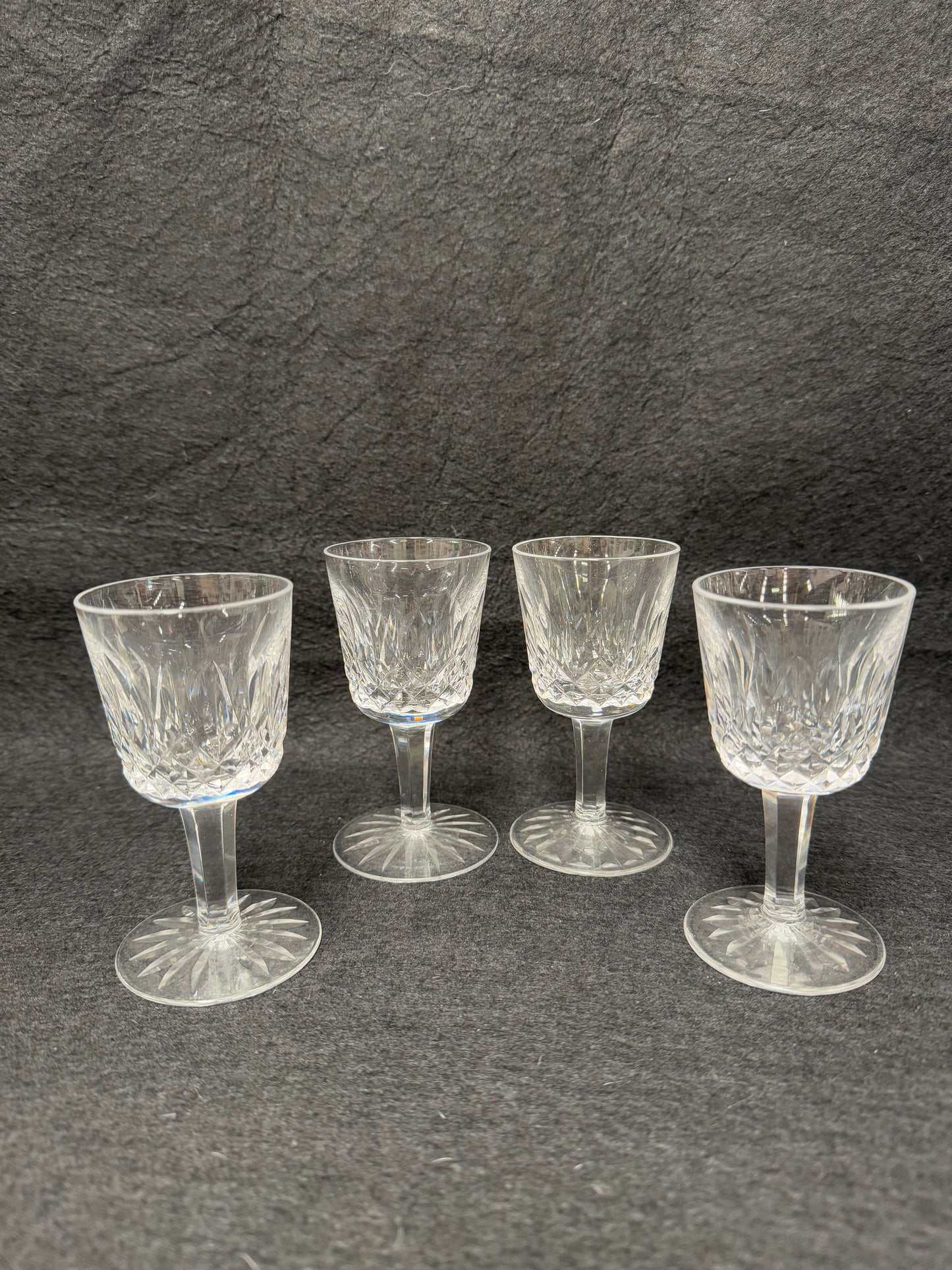 Set of 4 Vintage Waterford Crystal Sherry/Port Glasses Lismore Pattern