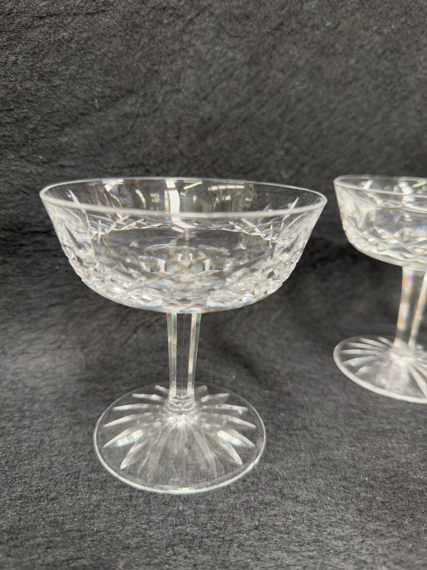 Set of 4 Vintage Waterford Crystal Champagne Glasses With Lismore Pattern