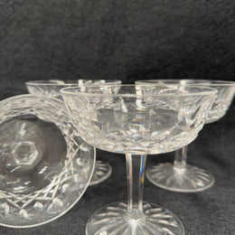 Set of 4 Vintage Waterford Crystal Champagne Glasses With Lismore Pattern