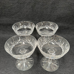 Set of 4 Vintage Waterford Crystal Champagne Glasses With Lismore Pattern