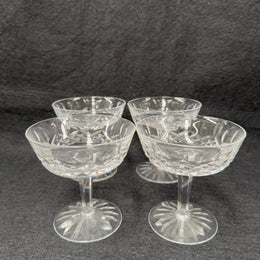 Set of 4 Vintage Waterford Crystal Champagne Glasses With Lismore Pattern
