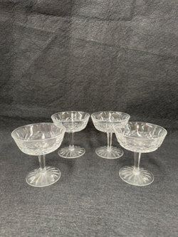 Set of 4 Vintage Waterford Crystal Champagne Glasses With Lismore Pattern | Antique & Vintage | Moonee Ponds Antiques | Australia Wide Delivery