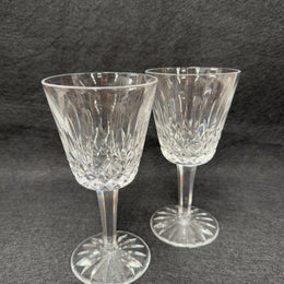 Set of Two Classic Vintage Waterford Crystal Goblets Lismore Pattern