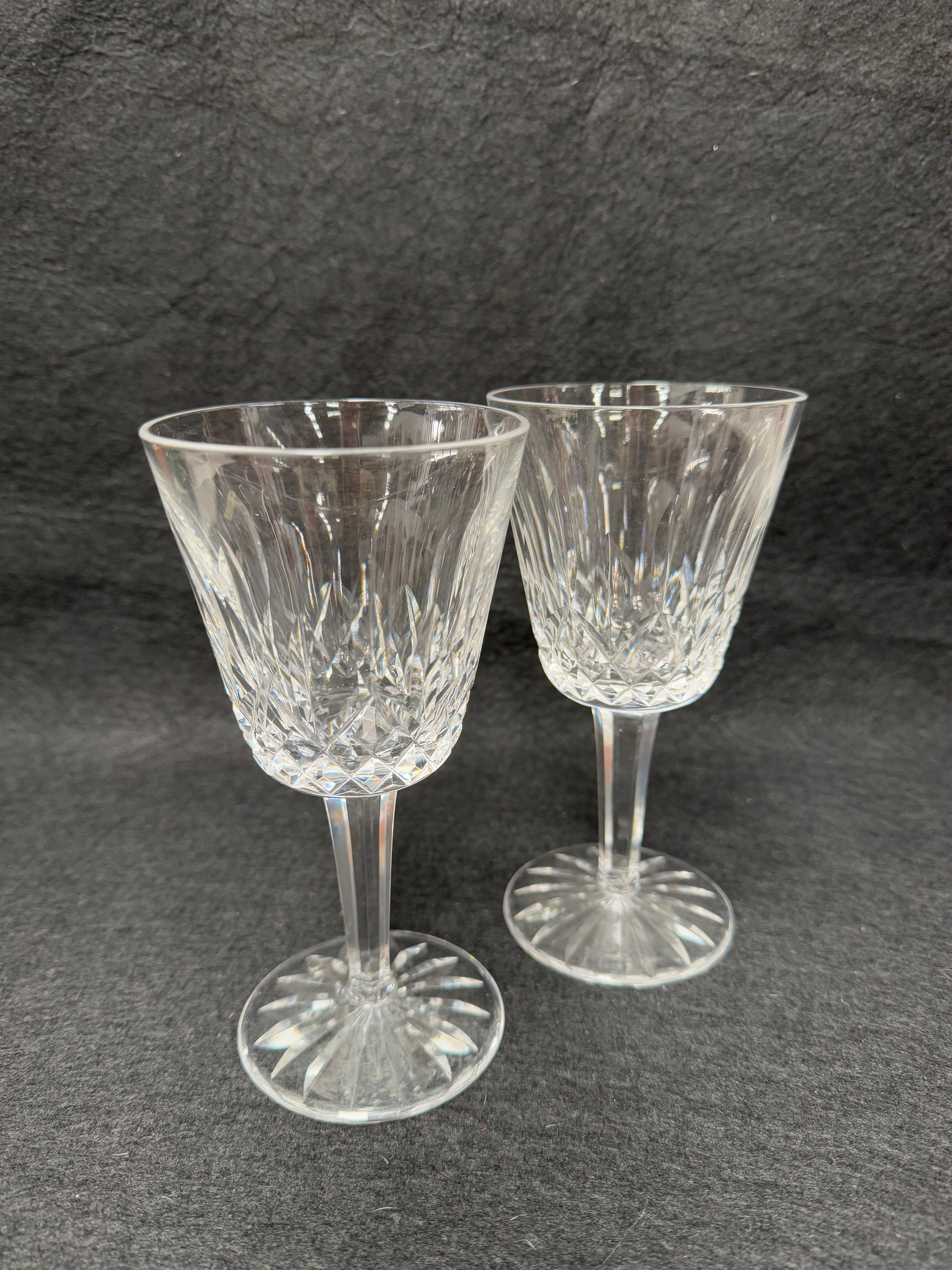 Set of Two Classic Vintage Waterford Crystal Goblets Lismore Pattern | Antique & Vintage | Moonee Ponds Antiques | Australia Wide