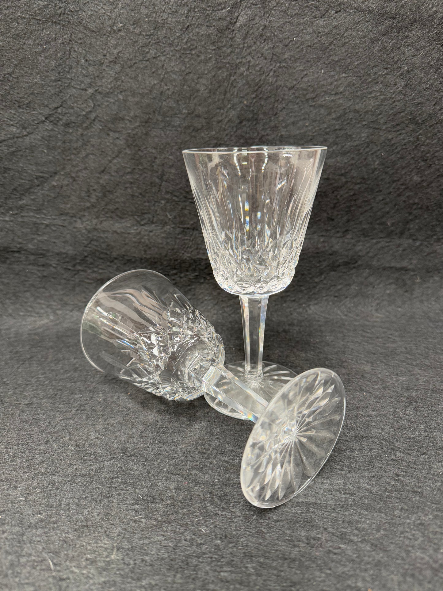 Set of Two Classic Vintage Waterford Crystal Goblets Lismore Pattern