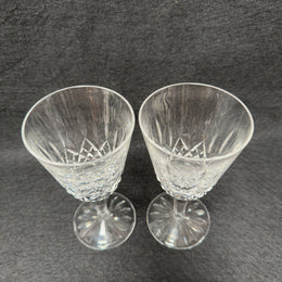 Set of Two Classic Vintage Waterford Crystal Goblets Lismore Pattern