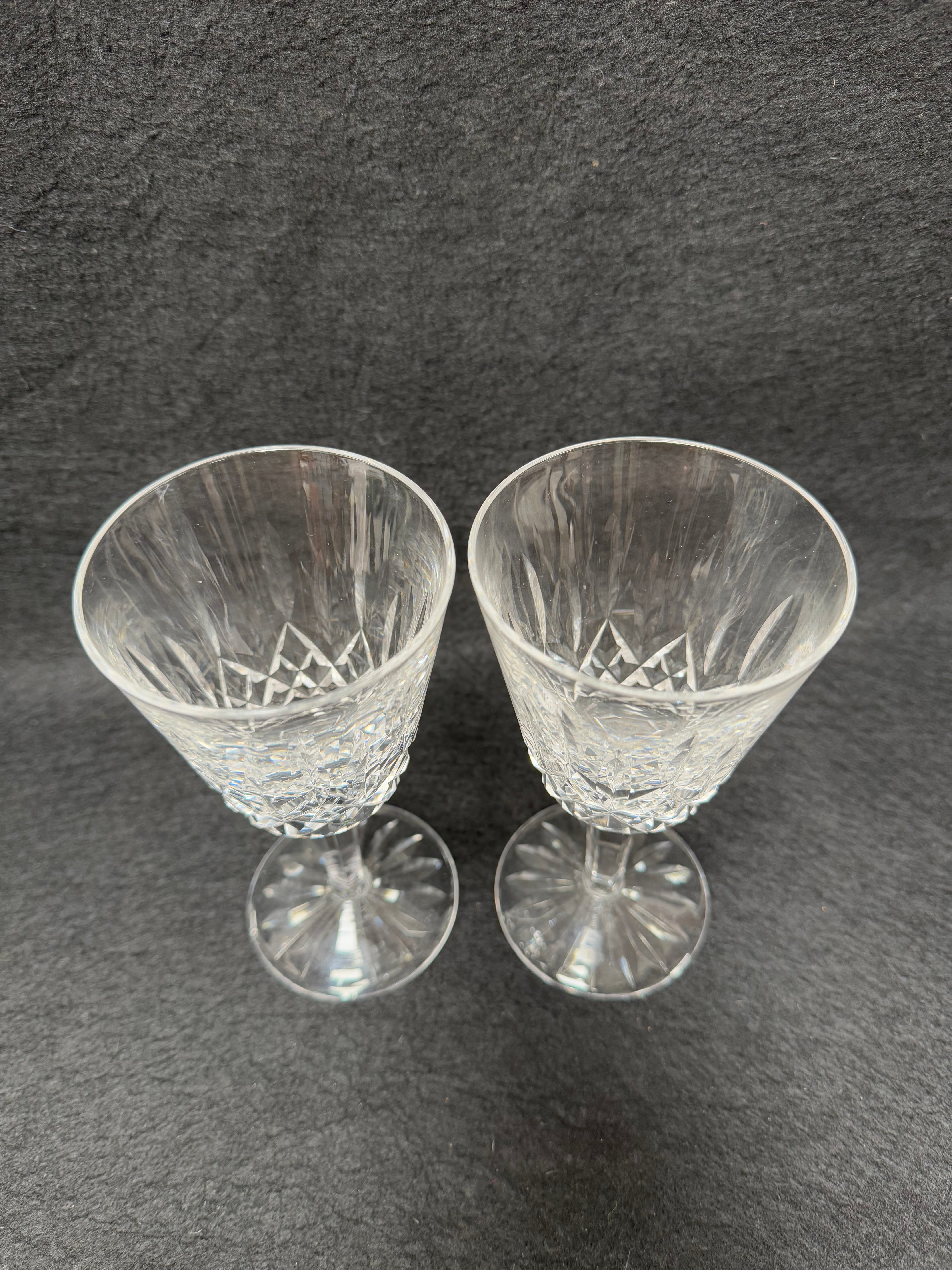 Set of Two Classic Vintage Waterford Crystal Goblets Lismore Pattern | Antique & Vintage | Moonee Ponds Antiques | Australia Wide