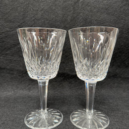 Set of Two Classic Vintage Waterford Crystal Goblets Lismore Pattern