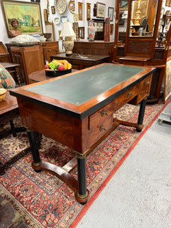 Antique Regency Revival Walnut Partner's Desk | Leather Top Office Desk Australia