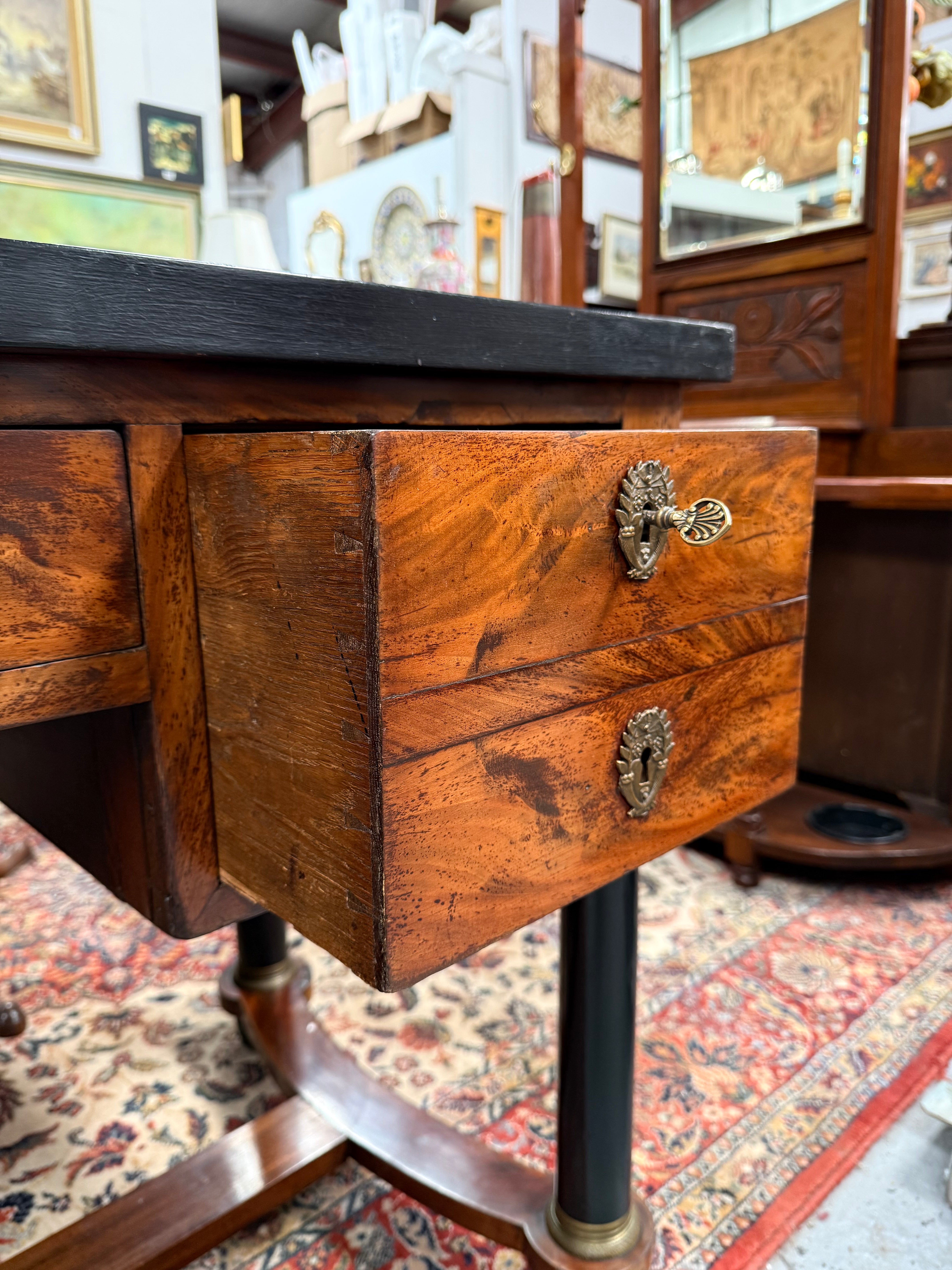 Antique Regency Revival Walnut Faux Partner's Desk | Antique & Vintage | Moonee Ponds Antiques | Australia Wide Delivery