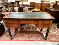 Antique Regency Revival Walnut Partner's Desk | Leather Top Office Desk Australia