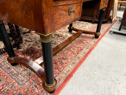 Antique Regency Revival Walnut Partner's Desk | Leather Top Office Desk Australia