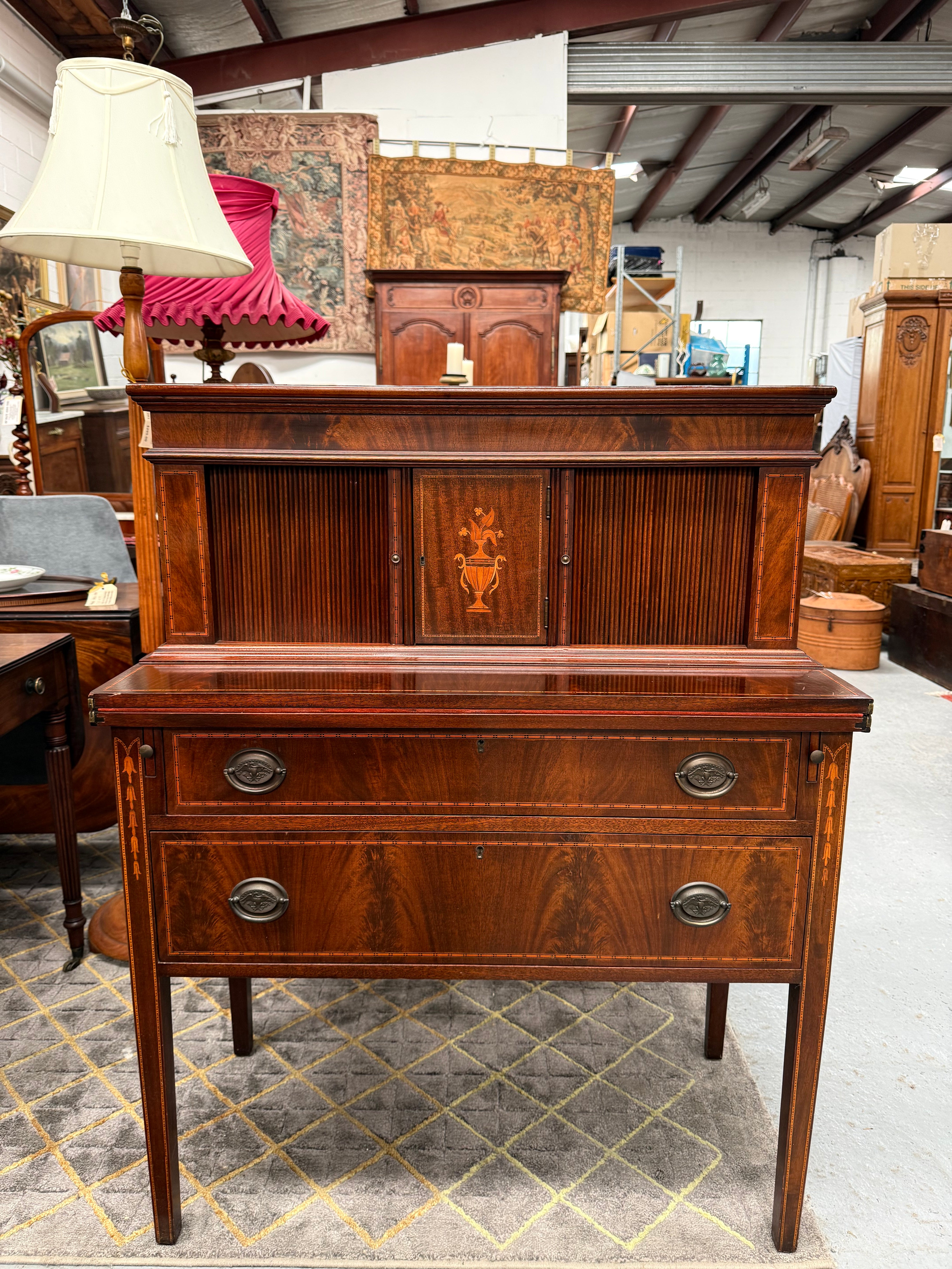 Antique Edwardian Sheraton Style Ladies Bureau | Antique & Vintage | Moonee Ponds Antiques | Australia Wide Delivery