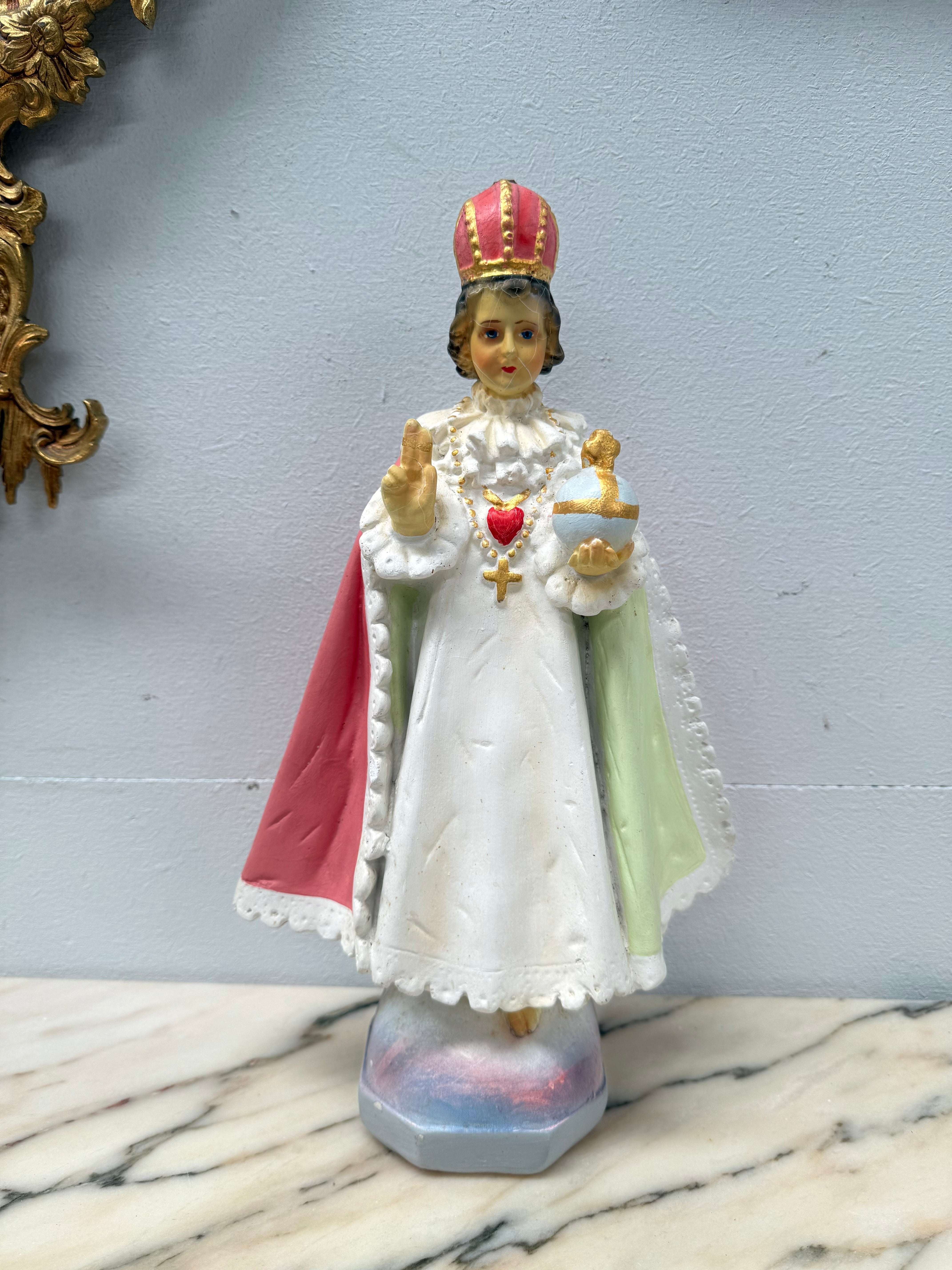 Vintage Large Infant Jesus of Prague Statue | Antique & Vintage | Moonee Ponds Antiques | Australia Wide Delivery