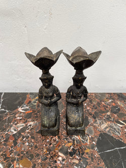 Antique Pair of Bronze Candle Holders | Antique & Vintage | Moonee Ponds Antiques | Australia Wide Delivery
