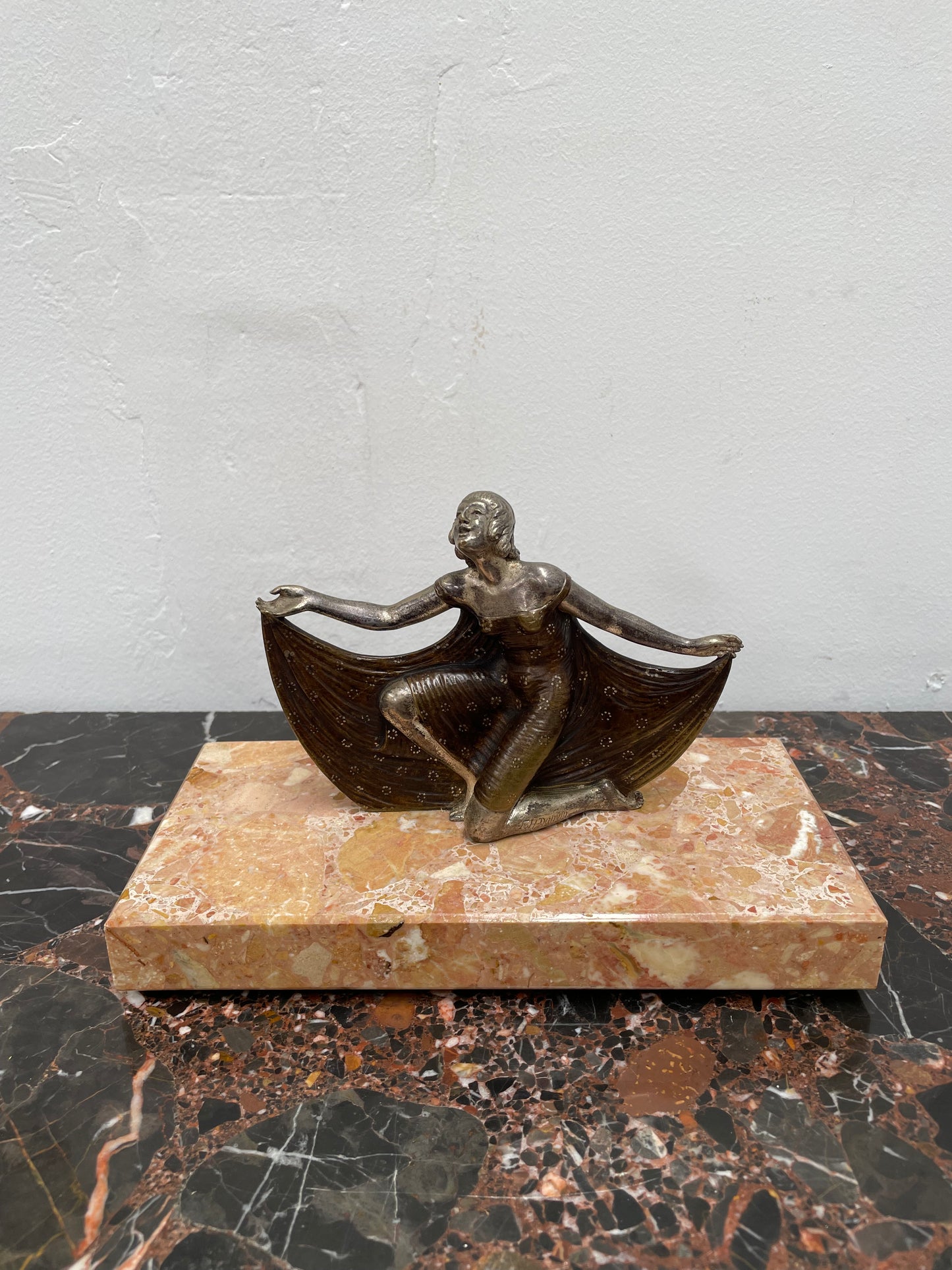 Art Deco Bronze Figure on Marble Base