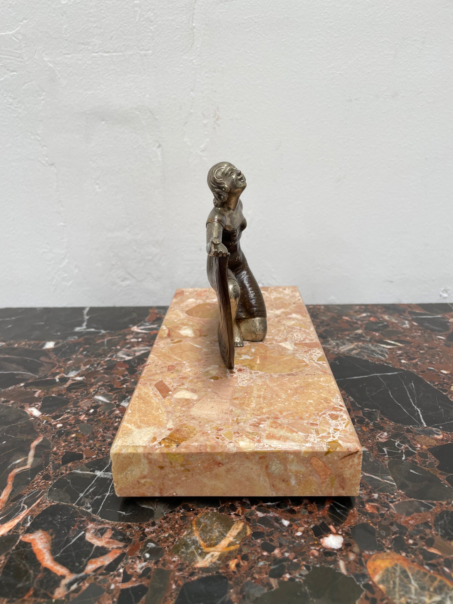 Art Deco Bronze Figure on Marble Base