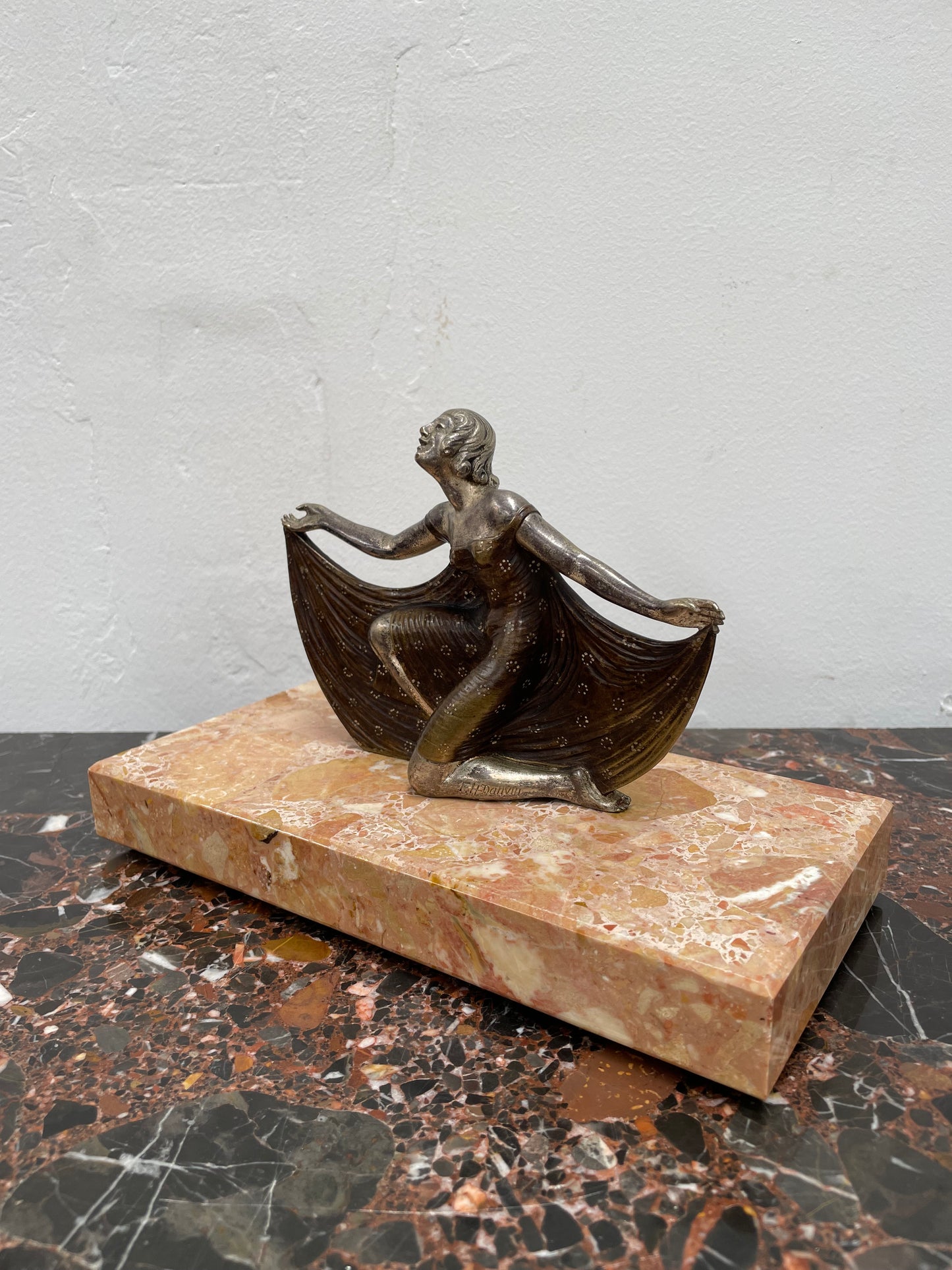 Art Deco Bronze Figure on Marble Base